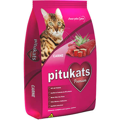 Ração Pitukats Carne Gatos Adultos - 8 kg