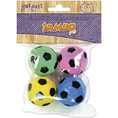 Brinquedo Cat Bolinha Fut com 4 Unidades