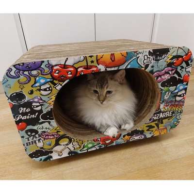 Brinquedo Arranhador Pet Games Cat Box  Simples - Grafite