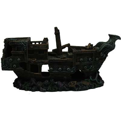 Enfeite de Aquário Craft Navio Naufragado