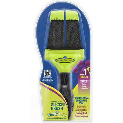Escova Furminator Dupla Macia Grooming Slicker - Pequena