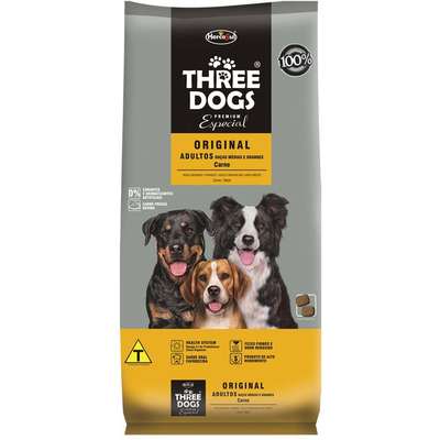 Ração Hercosul Three Dogs Especial Original Carne para Adultos de