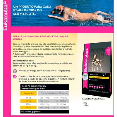 Ração Eukanuba Adult Medium Breed | Petlove