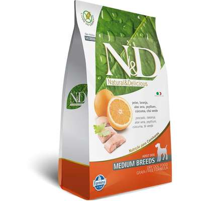 Ração Farmina N & D Natural & Delicious Peixe para Cães Adultos de Raças Médias - 2,5kg