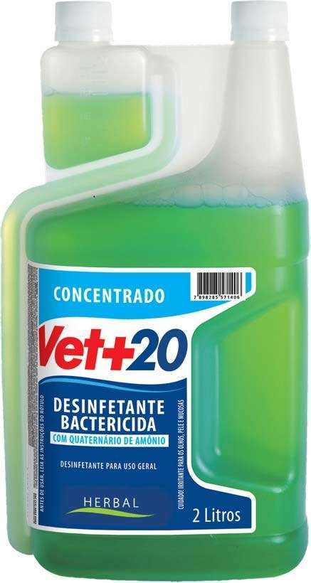 Desinfetante Vet+20 Bactericida Herbal - 2 Litros