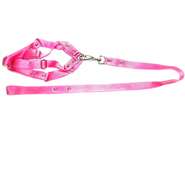 Conjunto Guia de Seda com Peitoral Rosa - Tam. P