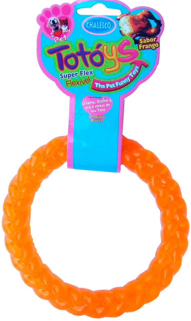 Brinquedo Totóys Argola Flex Sabor Frango - Cores Variadas