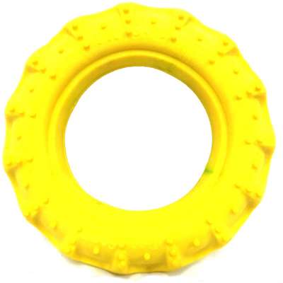 Brinquedo Pneu Off Road Dog Borracha Amarelo - Tam M