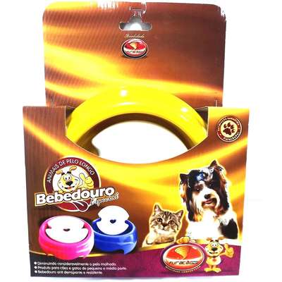 Bebebouro Plástico Especial para Cães de Pelo Longo Amarelo - 1Litro