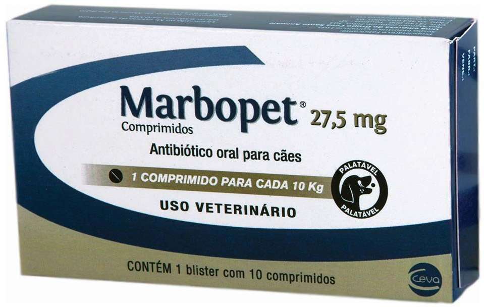 Antibiótico Ceva Marbopet 27,5 mg - 10 Comprimidos