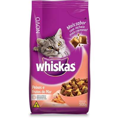 Ração Whiskas Peixes e Frutos do Mar para Gatos Adultos - 500gr