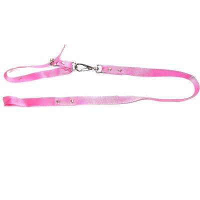 Conjunto Guia de Seda Larga com Coleira Rosa - 25mm