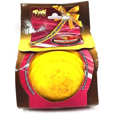 Bola Maciça com Friso Amarelo Furacão Pet - 85mm
