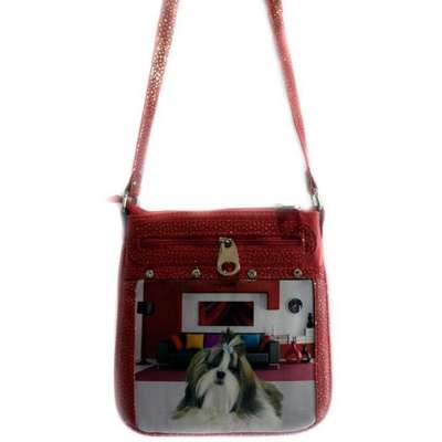 Bolsa Favorita Feminina Transversal Lhasa Apso - Vermelha
