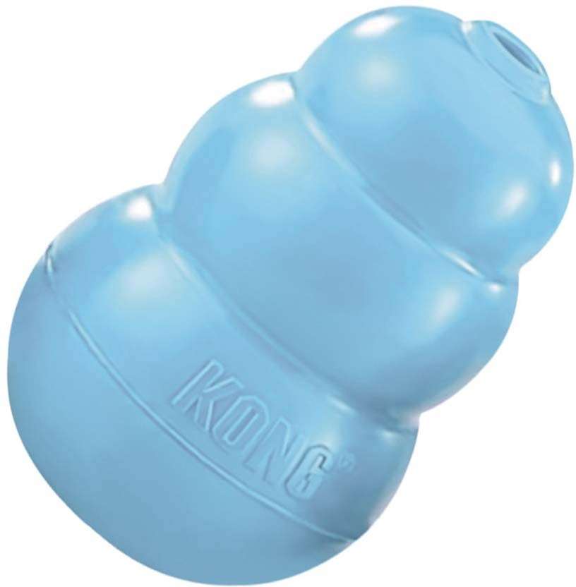 Brinquedo Interativo KONG Puppy Kp3 com Dispenser de Ração ou Petisco Azul para Filhotes - Tam. P