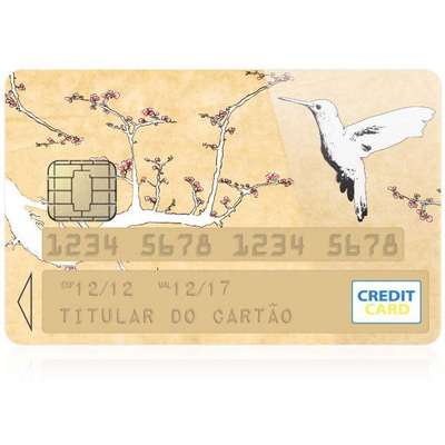 Adesivo Sticker para Customizar Cartão de Crédito - Beija Flor