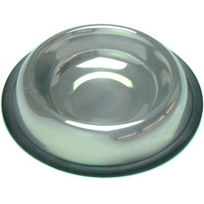 Comedouro em Inox Natural Curvado Anti-derrapante American Pets Pequeno - 480ml