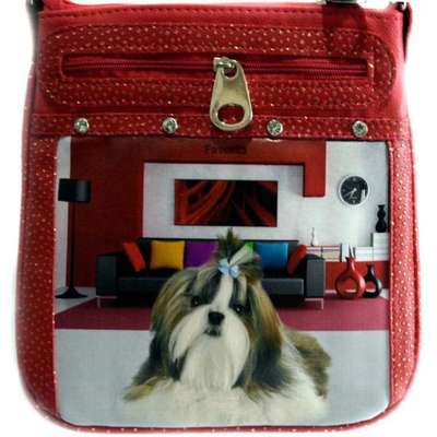 Bolsa Favorita Feminina Transversal Lhasa Apso - Vermelha