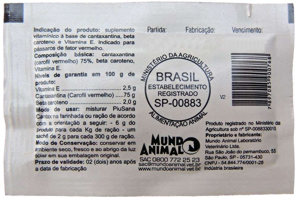 PiuSana Cantax Sachê - 2 g