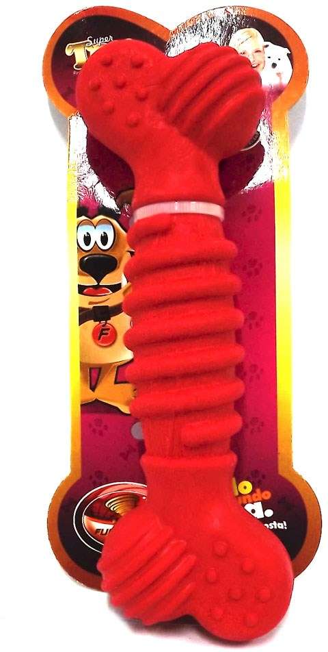 Brinquedo Osso Superbone Borracha Vermelho - Tam. G