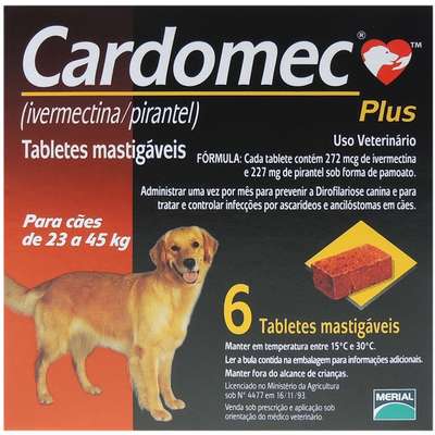 Cardomec Plus Marrom Cães acima de 22kg - 6 tabletes