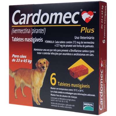 Cardomec Plus Marrom Cães acima de 22kg - 6 tabletes