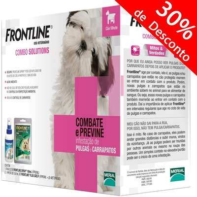 Anti Pulgas e Carrapatos Frontline Combo Solutions Combate e Previne para Cães Filhotes