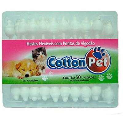 Cotonete para Pets Cotton Pet - 50 Unidades