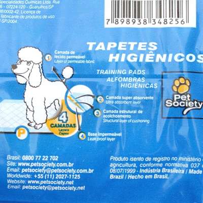 Tapete Higiênico Pet Society Tamanho P - 7 Unidades