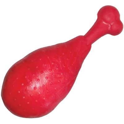 Brinquedo Coxa de Frango Borracha Furacão Pet - Vermelho