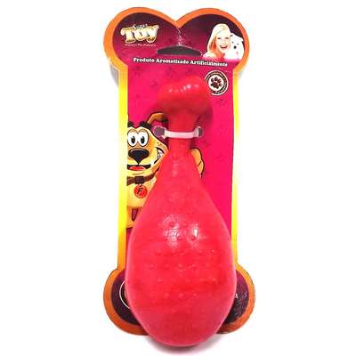 Brinquedo Coxa de Frango Borracha Furacão Pet - Vermelho