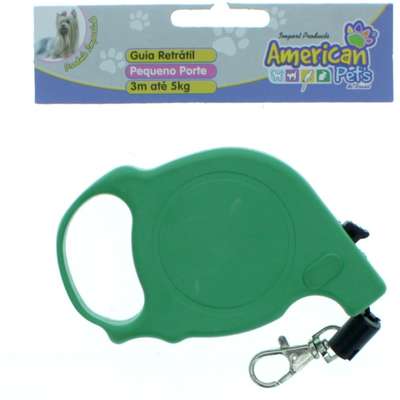 Guia Retrátil 3 Metros até 5kg - Verde