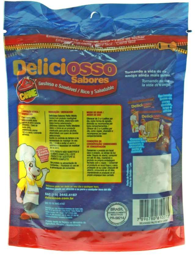Deliciosso Osso Palito Médio Carne - 200 g