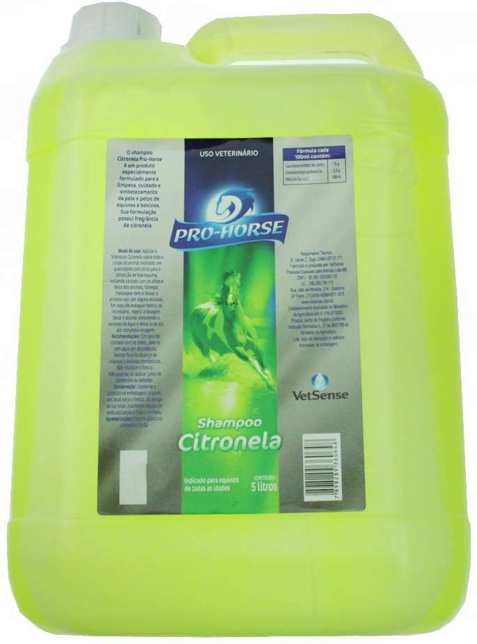 Shampoo Pro Horse Citronela - 5 Litros