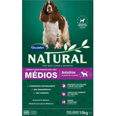 Ração Guabi Natural Cães Adultos Raças Médias 