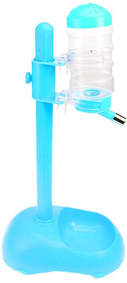 Bebedouro Chalesco com Suporte e Comedouro Azul - Tam. Único