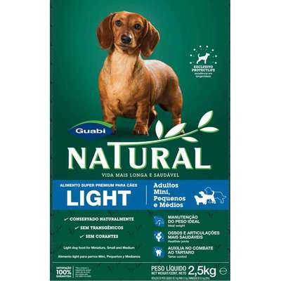 Ração Guabi Natural Light Indoor para Cães de Raças Minis, Pequenas e Médias