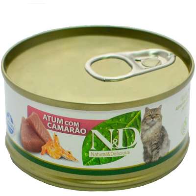 Ração Farmina N & D Úmida de Atum e Camarão para Gatos