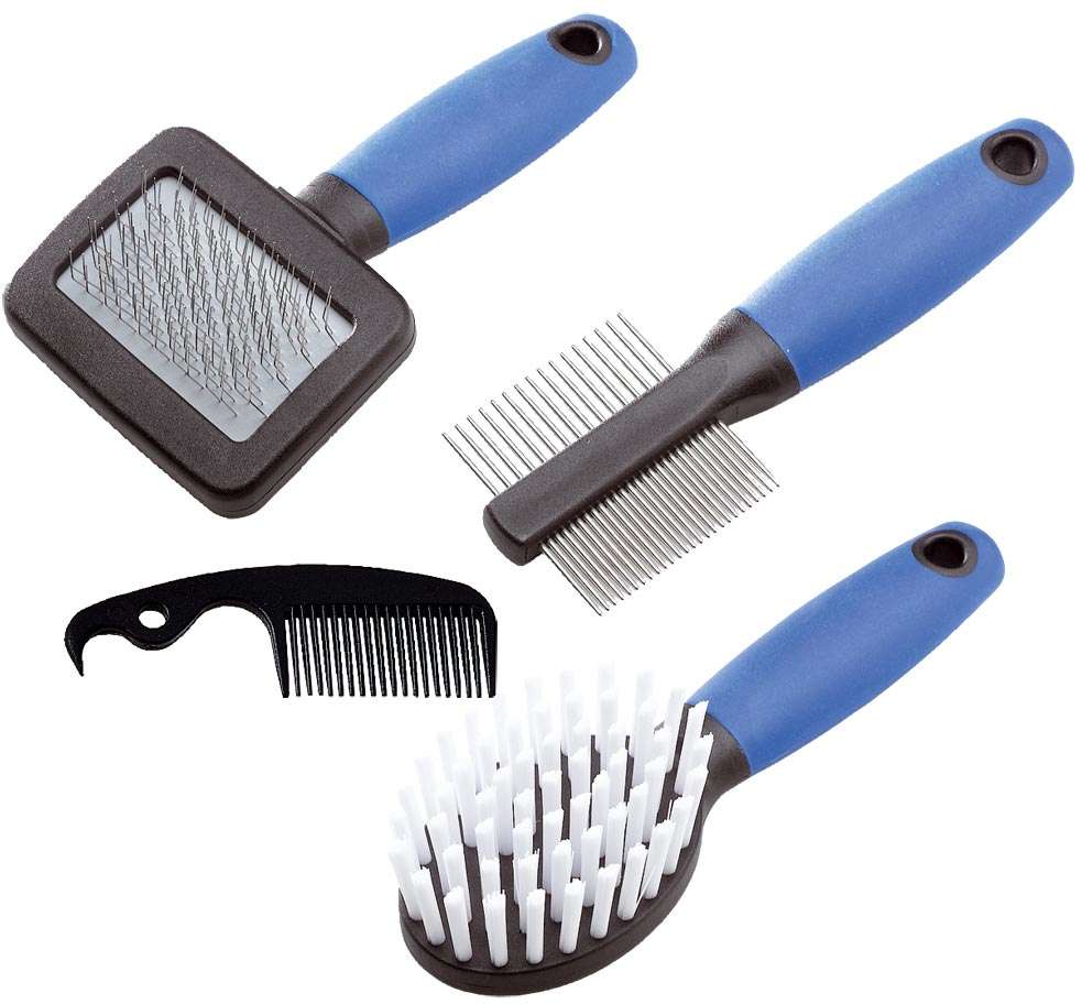Kit Ferplast com Escova, Pente e Rasqueadeira Gro 5998 - Conjunto Grooming para Roedores
