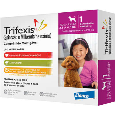 Anti Pulgas Elanco Trifexis Tab 140 mg - Cães de 2,3 a 4,5 Kg