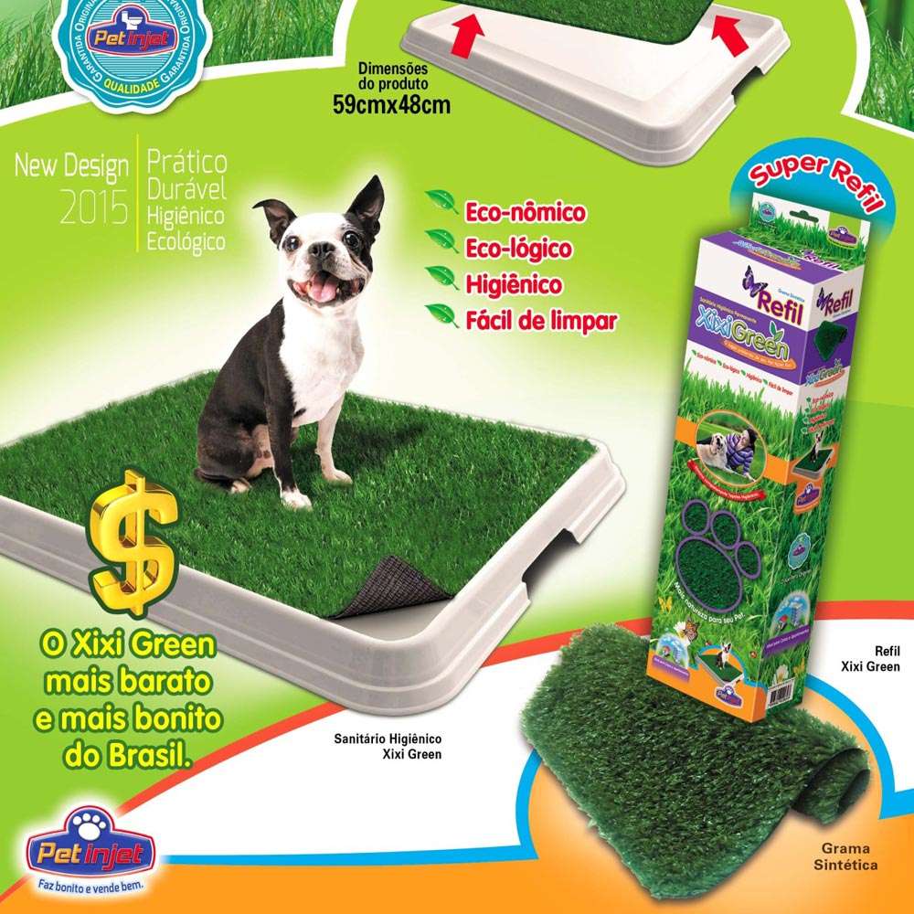 Refil de Graminha para Sanitário Higiênico Pet Injet Xixi Green Premium - Tam. Único