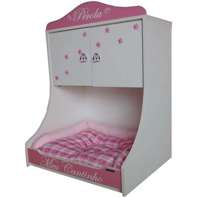 Armário Mobile Pet com Cama - Rosa