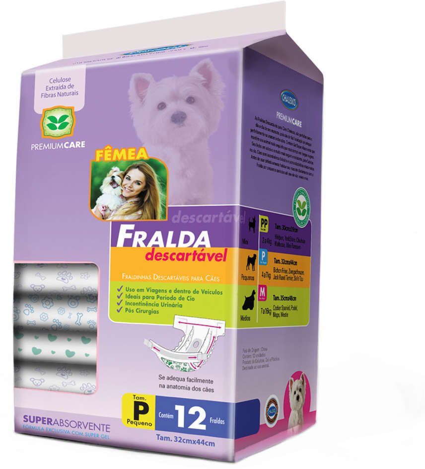 Fralda Descartável Chalesco 12 Unidades - Tam. P