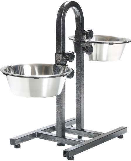 Comedouro American Pets Duplo Ajustável de Inox - 3,41 Litros