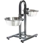 Comedouro American Pets Duplo Ajustável de Inox - 3,41 Litros