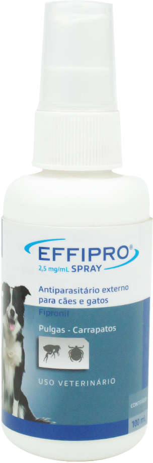 Antipulgas e Carrapatos Virbac Effipro Spray para Cães e Gatos - 100 mL