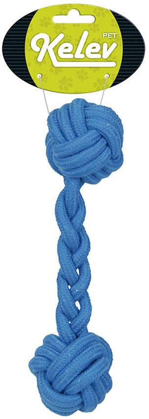 Brinquedo Jambo Mordedor Corda Osso Azul Kelev