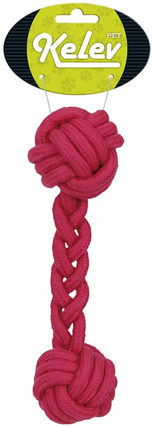 Brinquedo Jambo Mordedor Corda Osso Rosa Kelev - Tam. Único