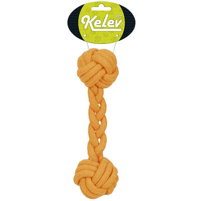 Brinquedo Jambo Mordedor Corda Osso Laranja Kelev