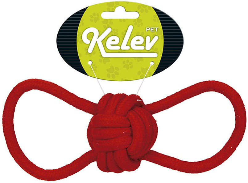 Brinquedo Jambo Mordedor Corda Bola Rings Vermelho Kelev - Tam. Único